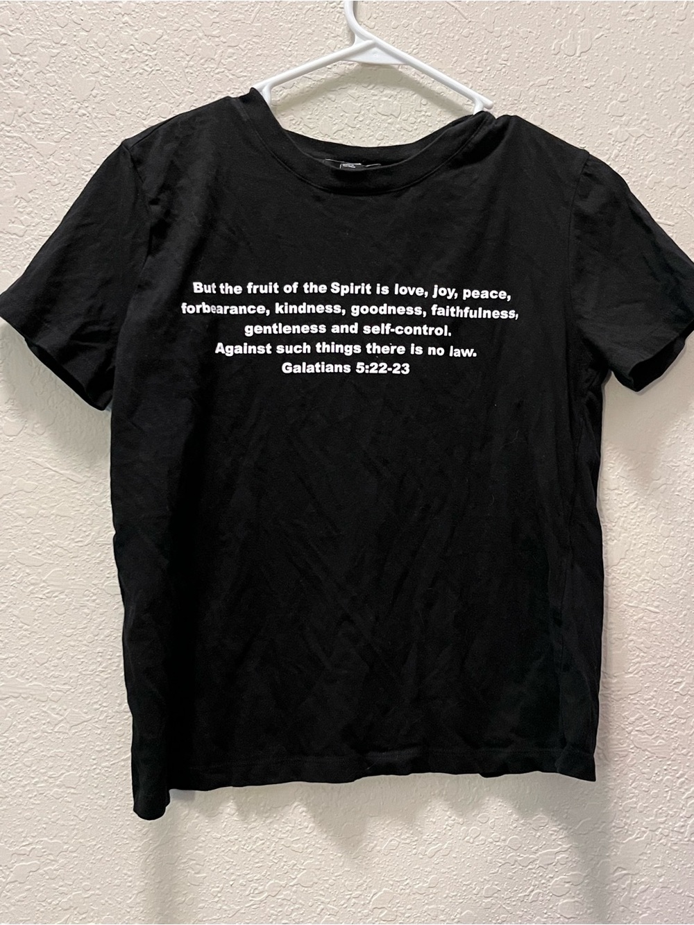 Forever 21 Black Crewneck Tee with Label Detail